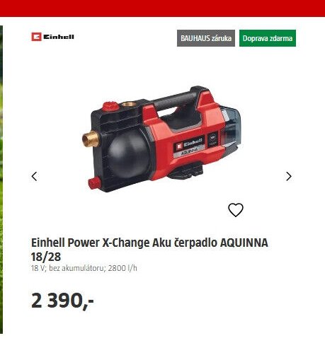 Einhell Power X-Change Aku čerpadlo AQUINNA 18/28