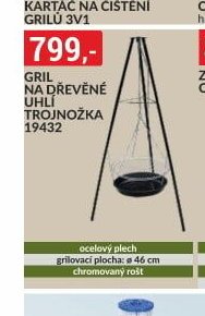 GRIL NA DŘEVĚNÉ UHLÍ TROJNOŽKA 19432