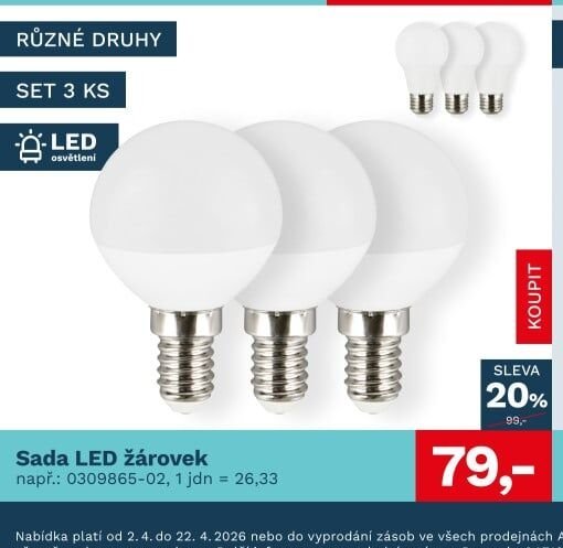 Sada LED žárovek