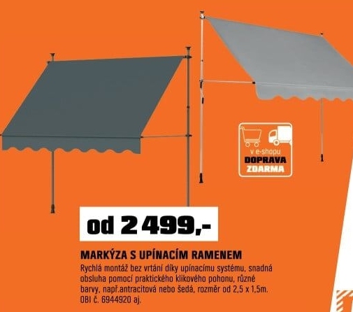 Markýza s upínacímramenem s tříbrošedá