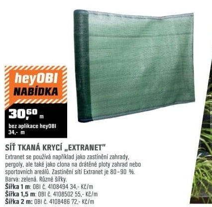 Síť tkaná krycíExtranet PH zelená
