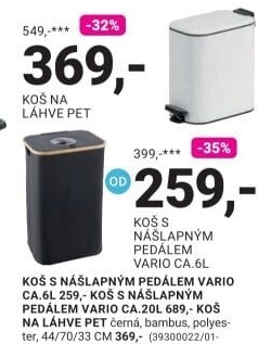 KOŠ S NÁŠLAPNÝM PEDÁLEM VARIO