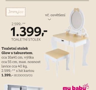Toaletní stolek Glow s taburetem