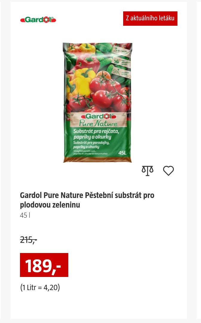 Gardol Pure Nature Pěstební substrát pro plodovou zeleninu