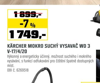 Kärcher mokro suchý vysavač WD 3 V-17/4/20