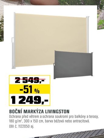 BOČNÍ MARKÝZA LIVINGSTON