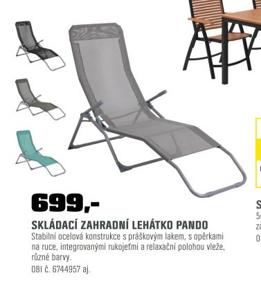 SKLÁDACÍ ZAHRADNÍ LEHÁTKO PANDO