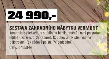 SESTAVA ZAHRADNÍHO NÁBYTKU VERMONT
