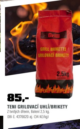 Teni grilovací uhlí/brikety