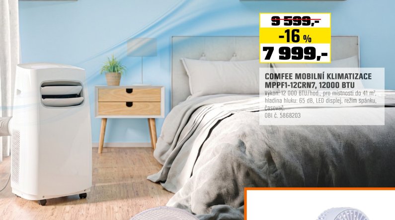 COMFEE MOBILNÍ KLIMATIZACE MPPF1-12CRN7, 12000 BTU