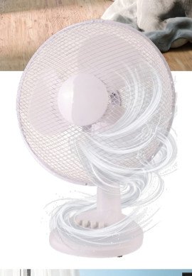 STOLNÍ VENTILÁTOR BÍLÝ, 3 STUPNĚ RYCHLOSTI