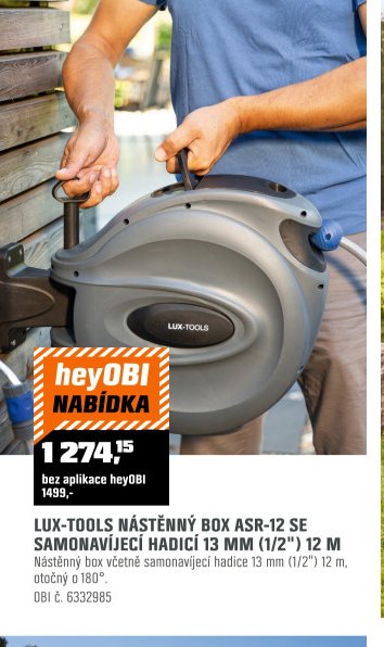 LUX-TOOLS NÁSTĚNNÝ BOX ASR-12 SE SAMONAVÍJECÍ HADICÍ 13 MM (1/2