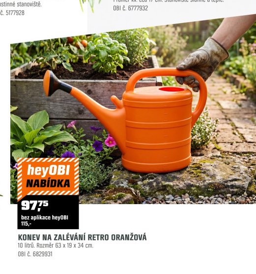 KONEV NA ZALÉVÁNÍ RETRO ORANŽOVÁ