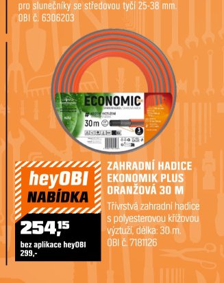 ZAHRADNÍ HADICE EKONOMIK PLUS ORANŽOVÁ 30 M