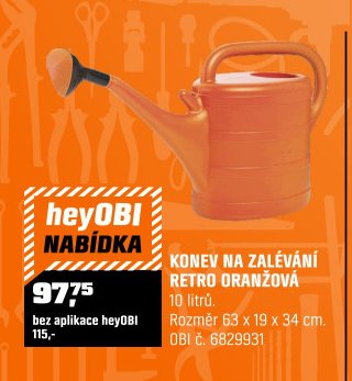 KONEV NA ZALÉVÁNÍ RETRO ORANŽOVÁ
