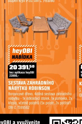 SESTAVA ZAHRADNÍHO NÁBYTKU ROBINSON