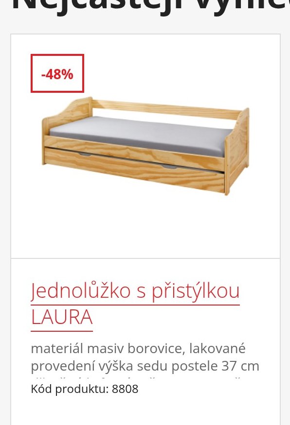 Jednolůžko s přistýlkou LAURA