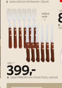 Sada příborů na steak/pizzu, 6dílná