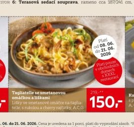 Tagliatelle se smetanovou omáčkou a liškami