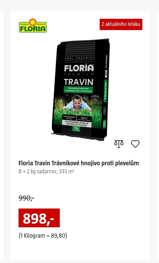 Floria Travin Trávníkové hnojivo proti plevelům