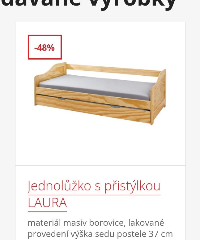 Jednolůžko s přistýlkou LAURA