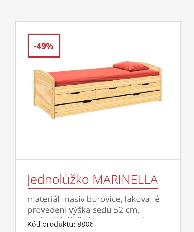 Jednolůžko MARINELLA
