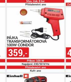 PÁJKA TRANSFORMÁTOROVÁ 100W CONDOR