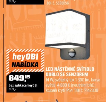 LED NÁSTĚNNÉ SVÍTIDLO DOBLO SE SENZOREM