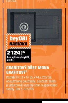 GRANITOVÝ DŘEZ MONA GRAFITOVÝ