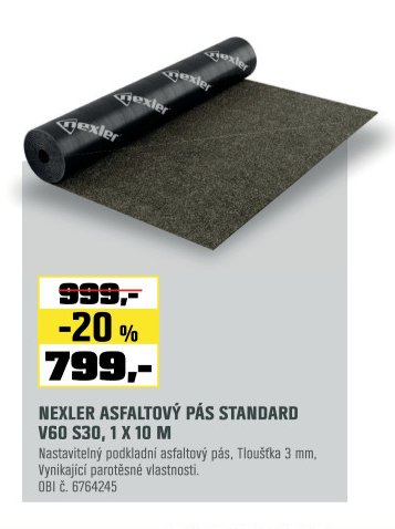 NEXLER ASFALTOVÝ PÁS STANDARD V60 S30, 1 X 10 M