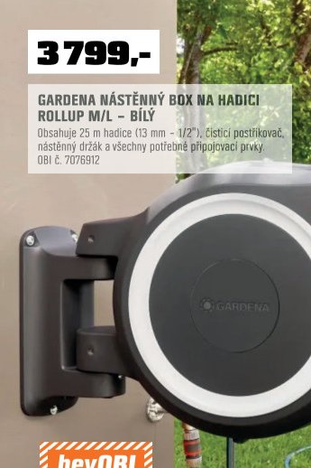 GARDENA NÁSTĚNNÝ BOX NA HADICI ROLLUP M/L - BÍLÝ