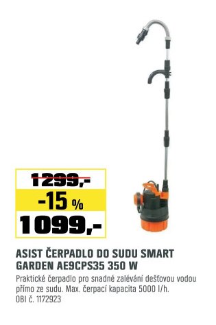 ASIST ČERPADLO DO SUDU SMART GARDEN AE9CPS35 350 W