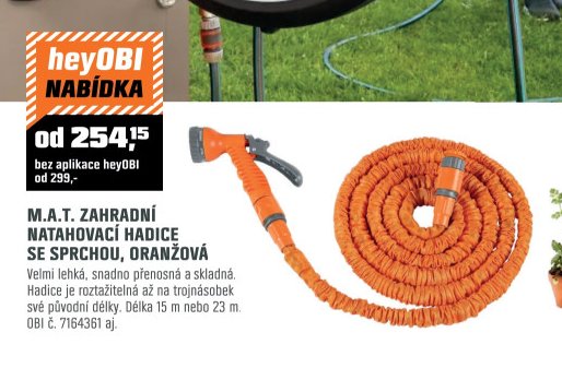 M.A.T. ZAHRADNÍ NATAHOVACÍ HADICE SE SPRCHOU, ORANŽOVÁ