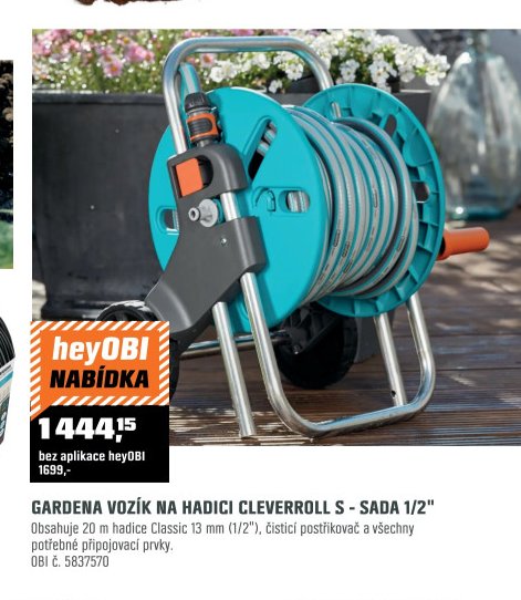 GARDENA VOZÍK NA HADICI CLEVERROLL S - SADA 1/2