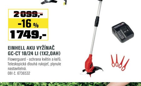 EINHELL AKU VYŽÍNAČ GC-CT 18/24 LI (1X2,0AH)