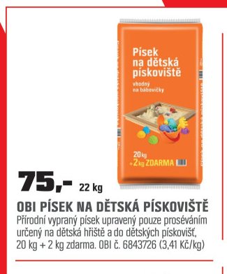 OBI PÍSEK NA DĚTSKÁ PÍSKOVIŠTĚ