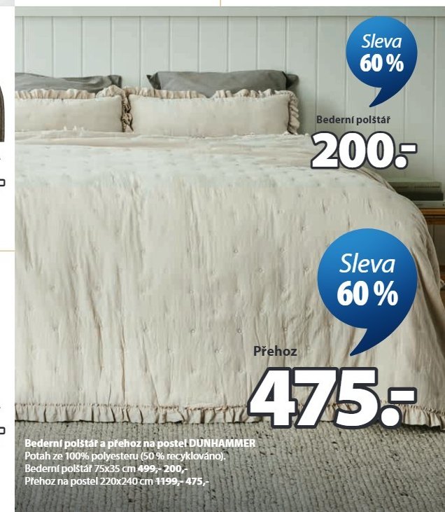 Bederní polštář a přehoz na postel DUNHAMMER