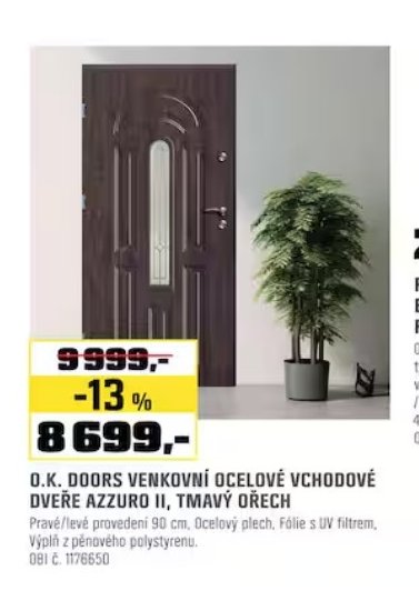 O.K. Doors venkovní ocelové vchodové dveře Azzuro II
