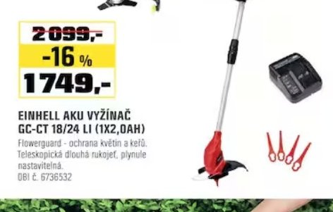 EINHELL AKU VYŽÍNAČ GC-CT 18/24 LI (1X2,0AH)