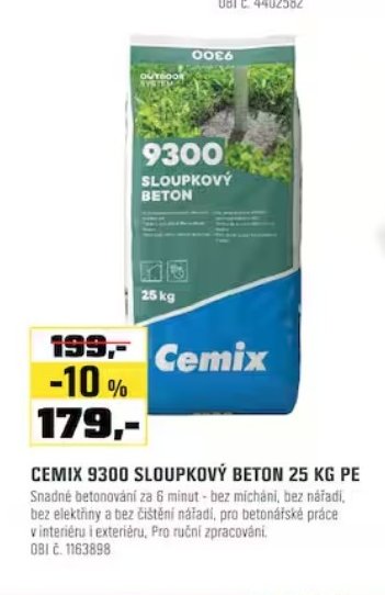 CEMIX 9300 SLOUPKOVÝ BETON 25 KG PE