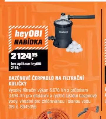 BAZÉNOVÉ ČERPADLO NA FILTRAČNÍ KULIČKY