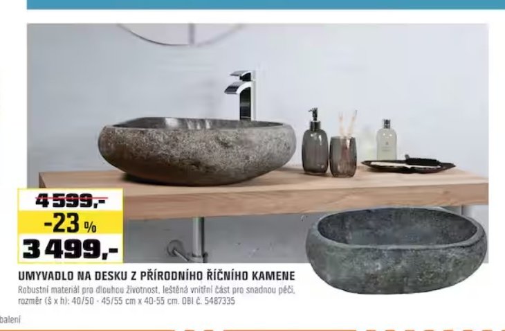 UMYVADLO NA DESKU Z PŘÍRODNÍHO ŘÍČNÍHO KAMENE