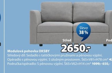 Modulová pohovka OKSBY (střed)