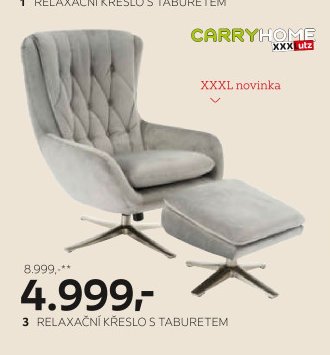 Relaxační křeslo s taburetem