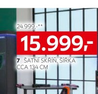 ŠATNÍ SKŘÍŇ, ŠÍŘKA CCA 134 CM