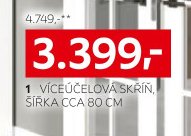 Víceúčelová skříň, šířka cca 80 cm
