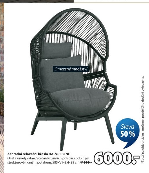 Zahradní relaxační křeslo HALVREBENE