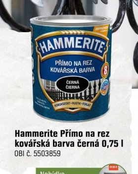 Hammerite Přímo na rez kovářská barva černá 0,75 l