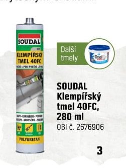 SOUDAL Klempířský tmel 40FC, 280 ml