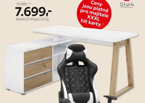 Rohový psací stůl
